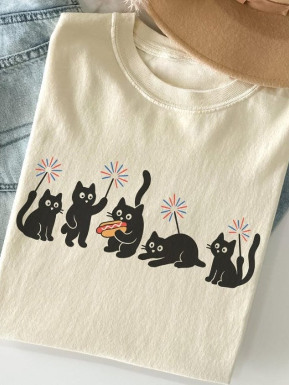 4th of July Cat Shirt, Funny Cats T-Shirt, Cat Lovers T-shirt